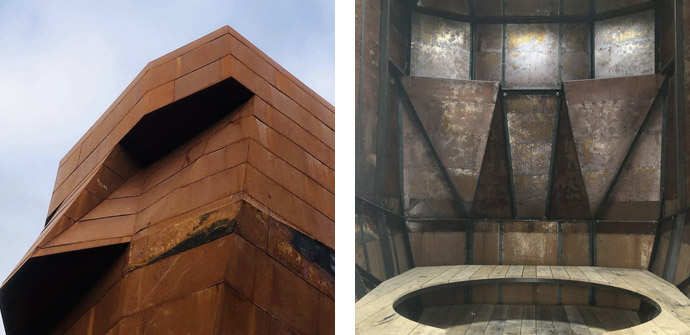 The making of Think a head in corten steel by Frits Jeuris
