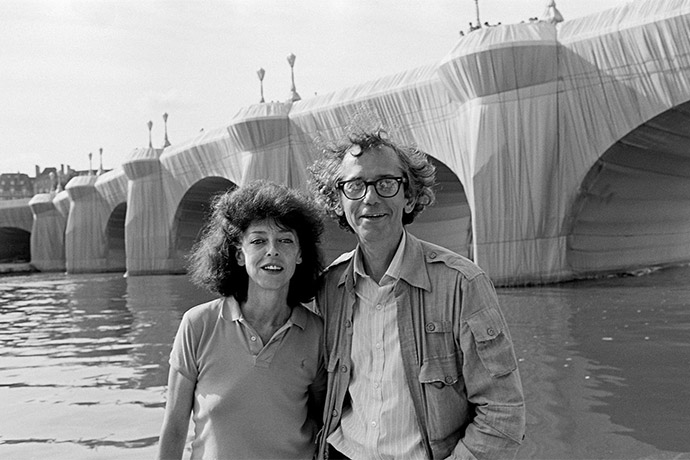 Christo and Jeanne-Claude at The Pont Neuf Wrapped in Paris, 1985