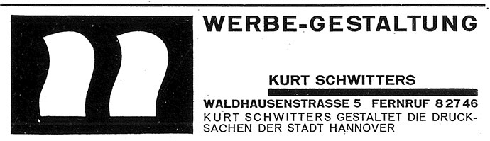 Kurt Schwitters' Werbe-Gestaltung