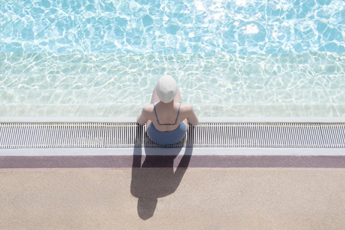 Girl at the swimming pool